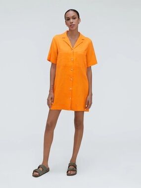 Everlane The Linen Workwear Dress in Turmeric